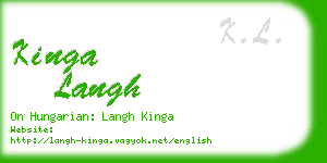 kinga langh business card